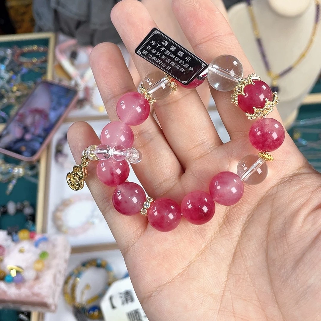 水晶手链银S925镀金镶嵌