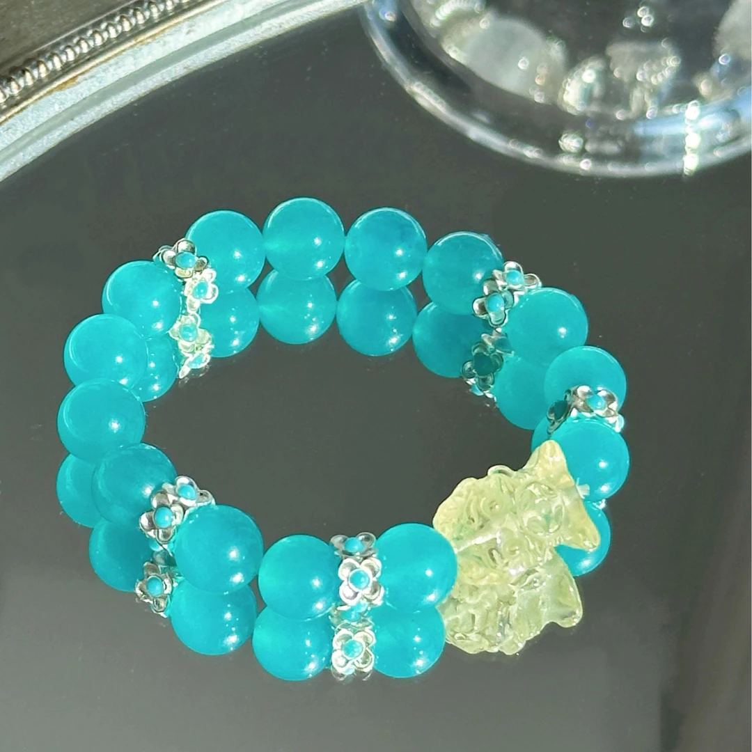 ONETOP果冻天河水晶手串  天河石+柠檬黄水晶 配件：铜