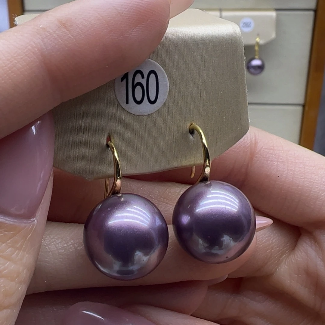 淡水珍珠银S925镶嵌耳饰