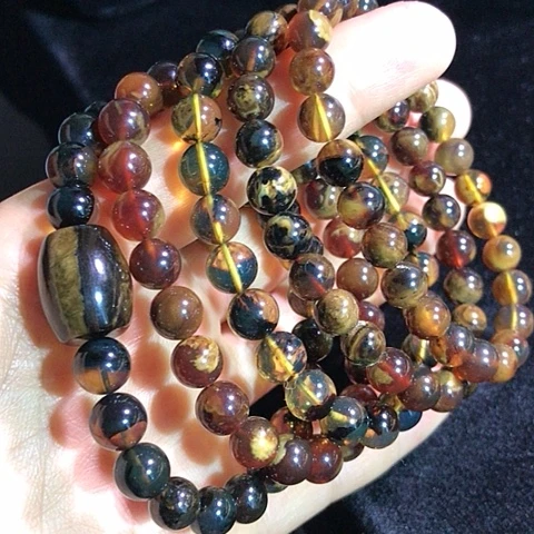 手链琥珀未镶嵌福利，5条特色手串