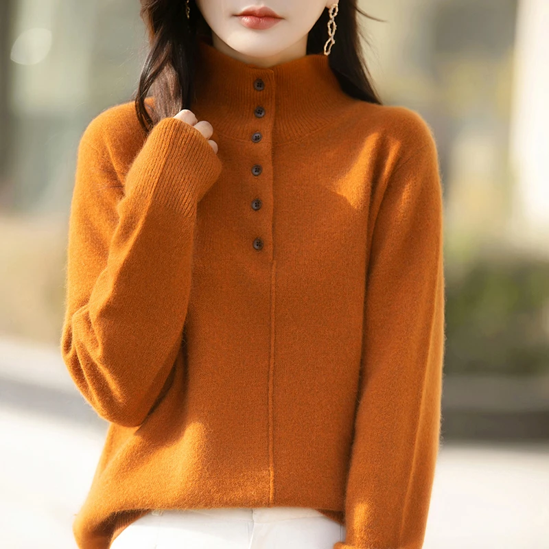 品牌撤柜正品秋冬新款羊毛软糯洋气半高领羊毛打底衫时尚百搭上衣