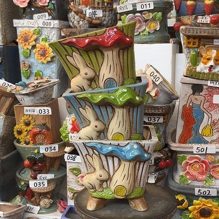 粗陶材质多肉花盆