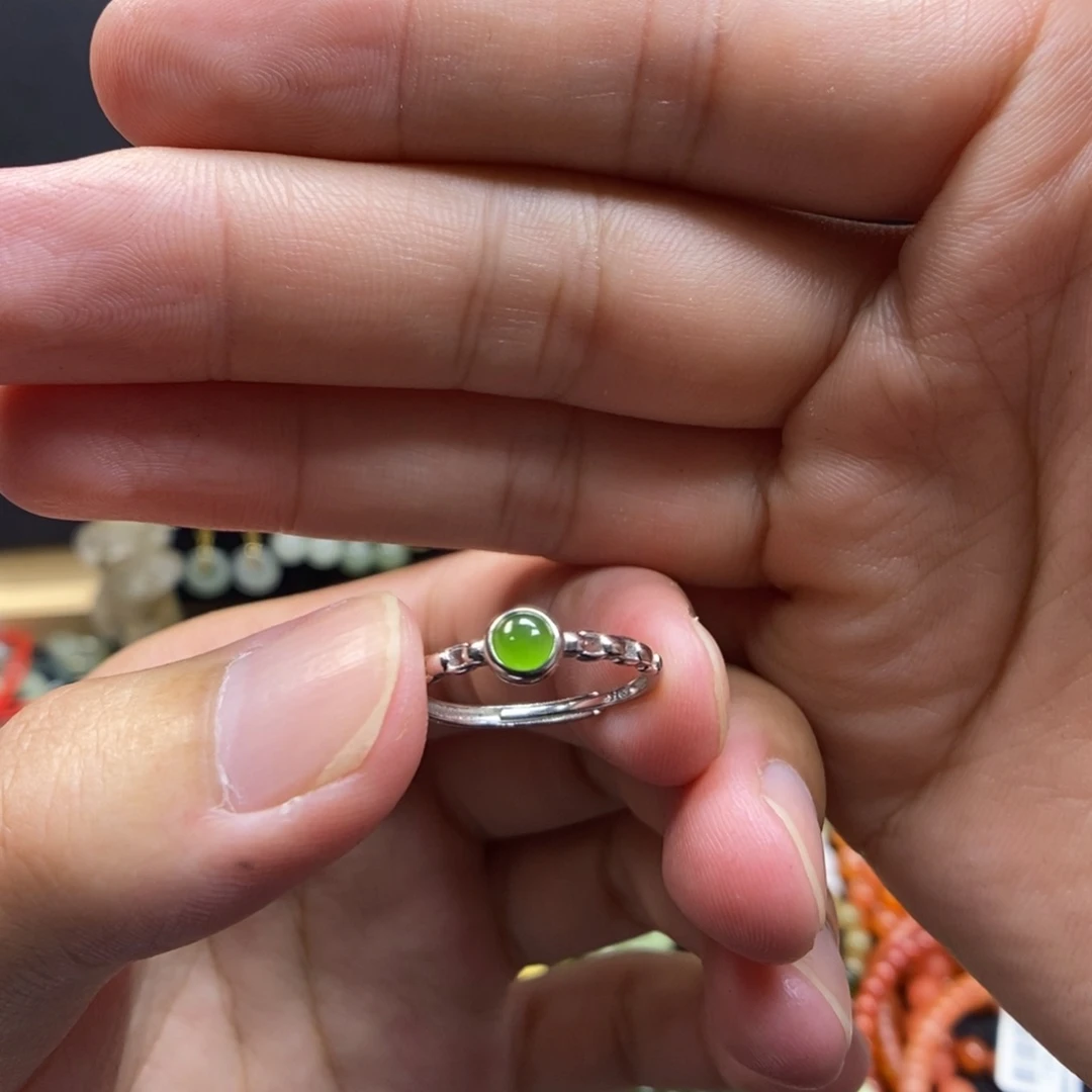 颈饰银S925镶嵌和田玉（碧玉）