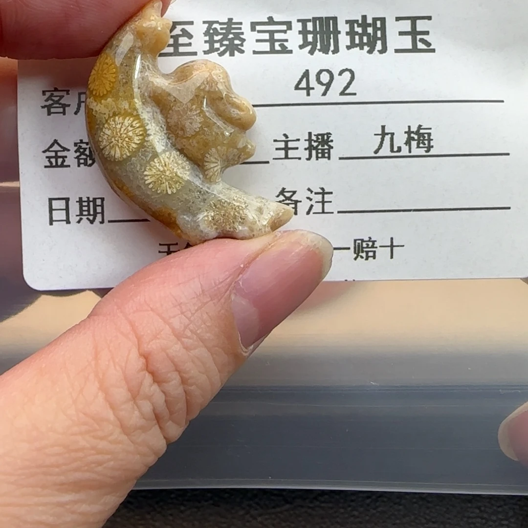 硅化珊瑚（珊瑚玉）未镶嵌吊坠(不含链)