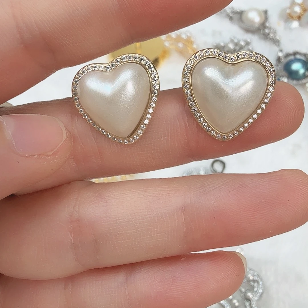 拼合珍珠（马贝珠）耳饰未镶嵌