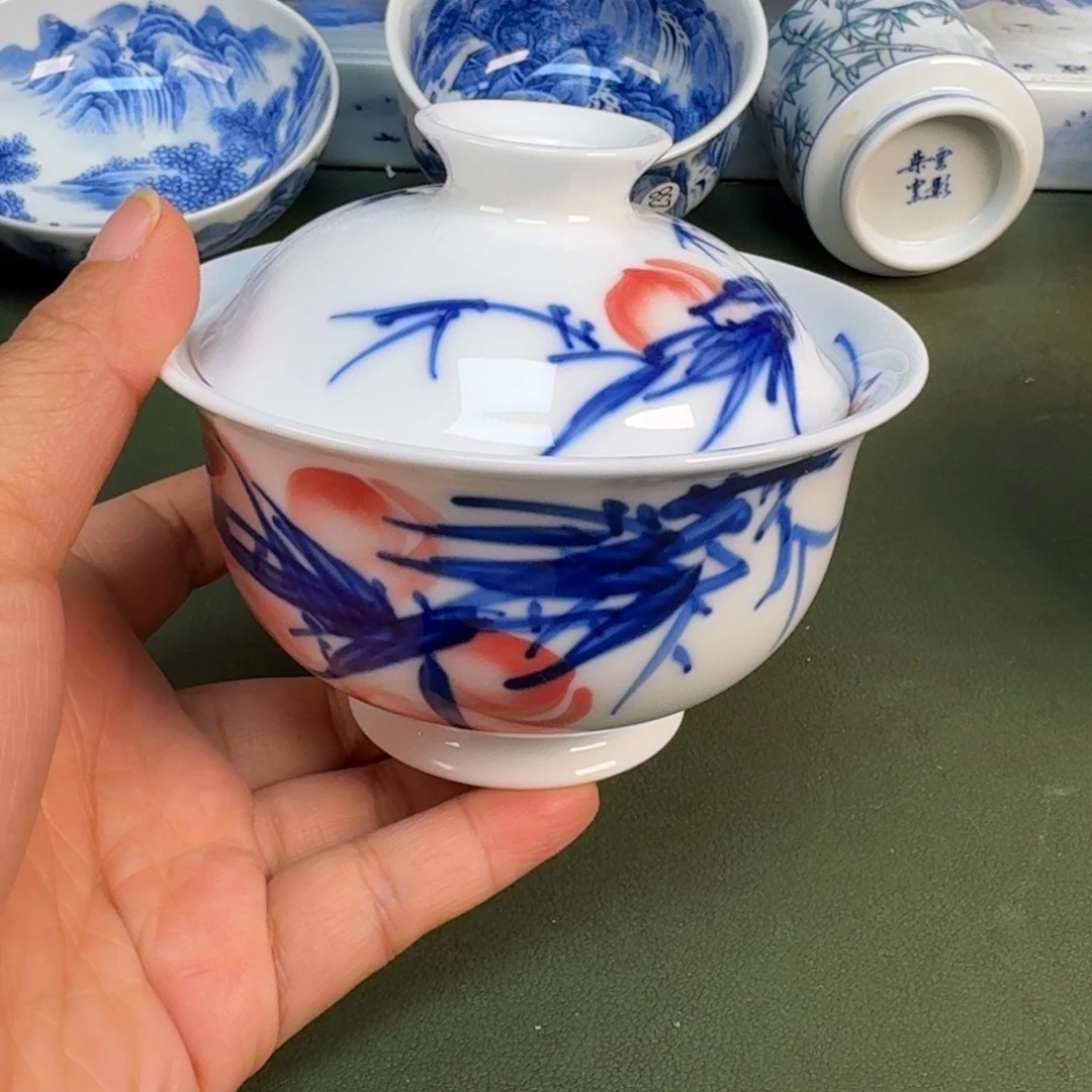 陶景德镇纯手绘茶具圆圆