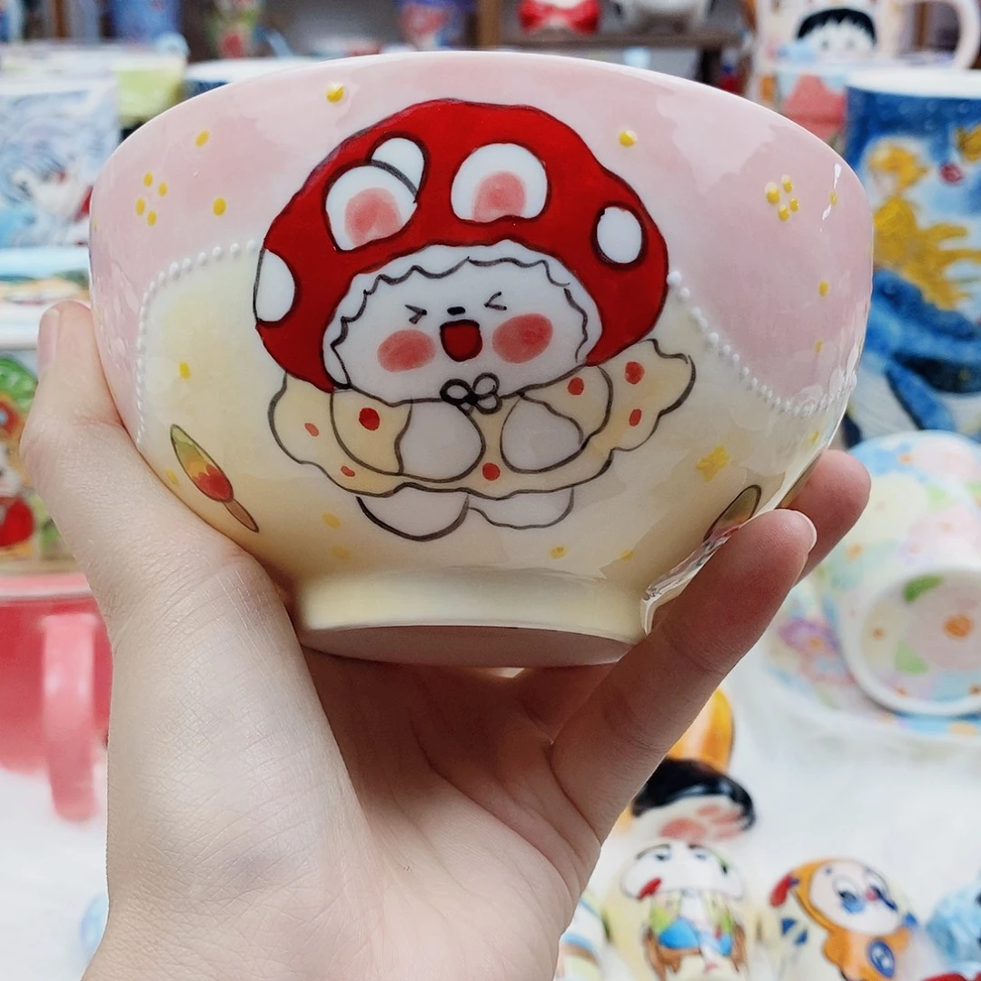 瓷片董董文创手绘陶瓷