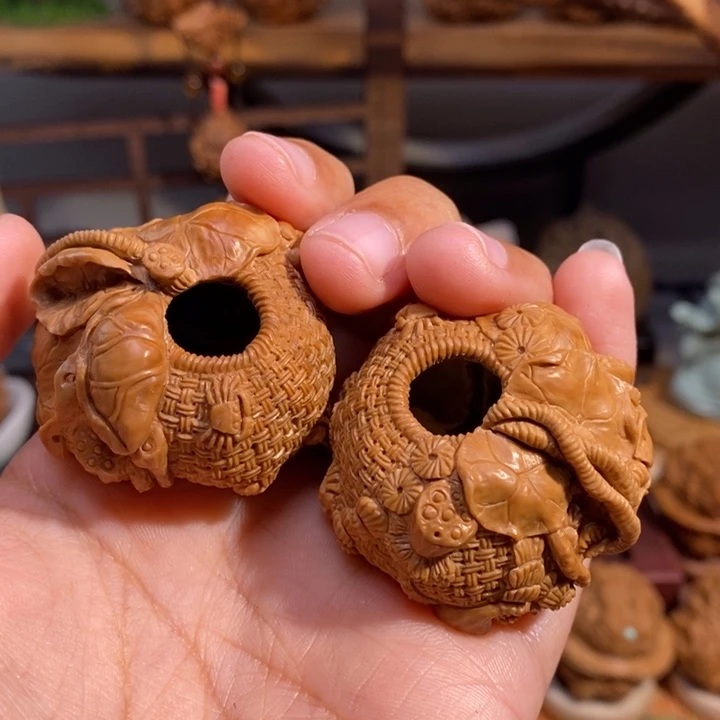 【闪购商品】核桃手串/手链北****庄蟹篓雕刻