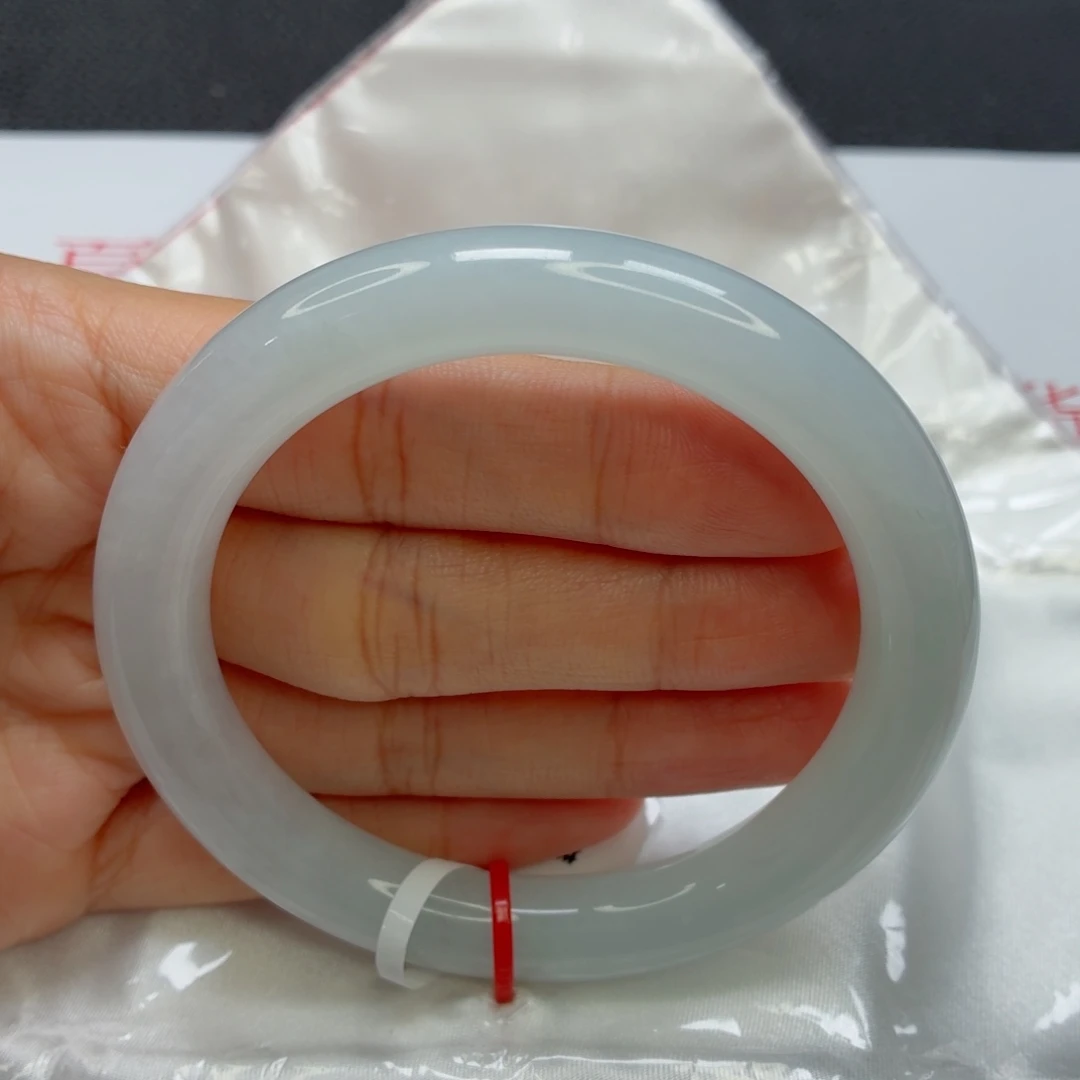 未镶嵌手镯翡翠老坑57圈胶润白月光008