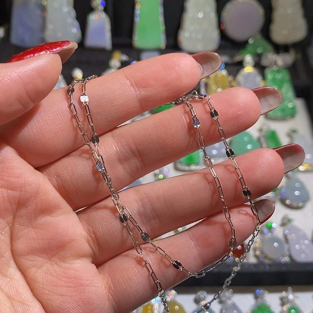 翡翠颈饰银S925镶嵌7**.天然翡翠