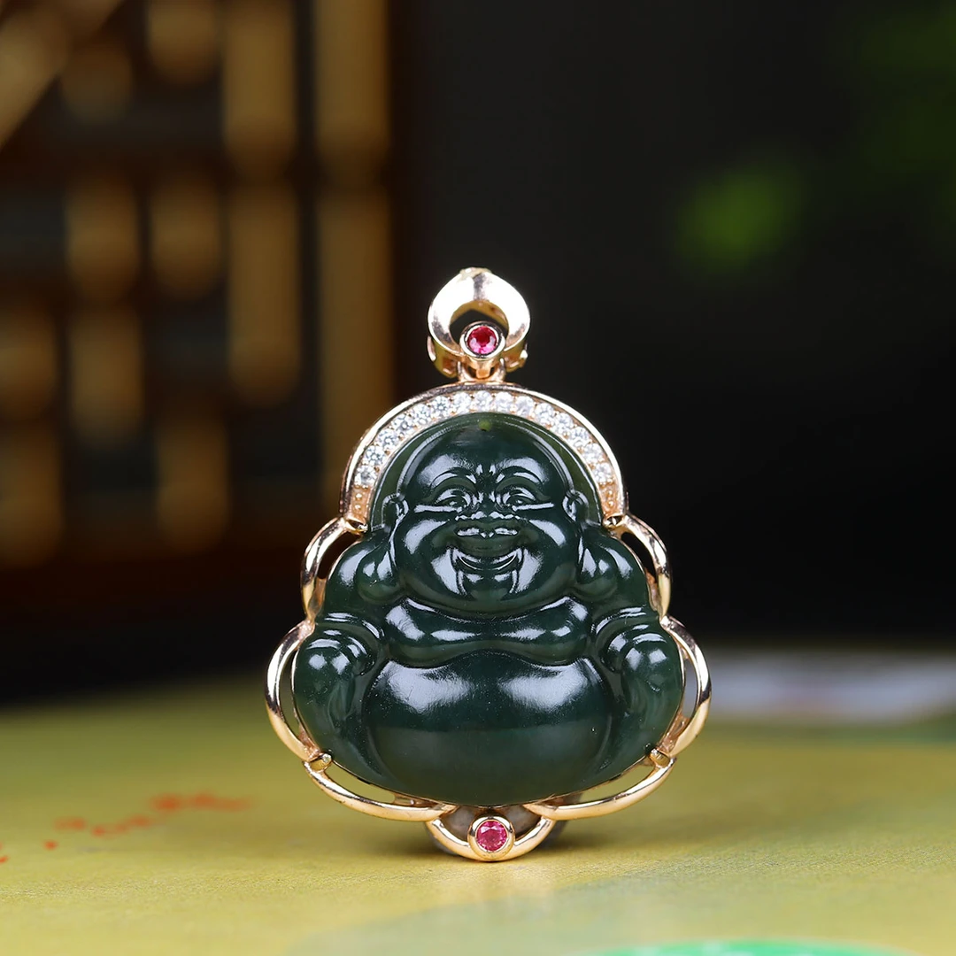 92575和田玉青玉佛公