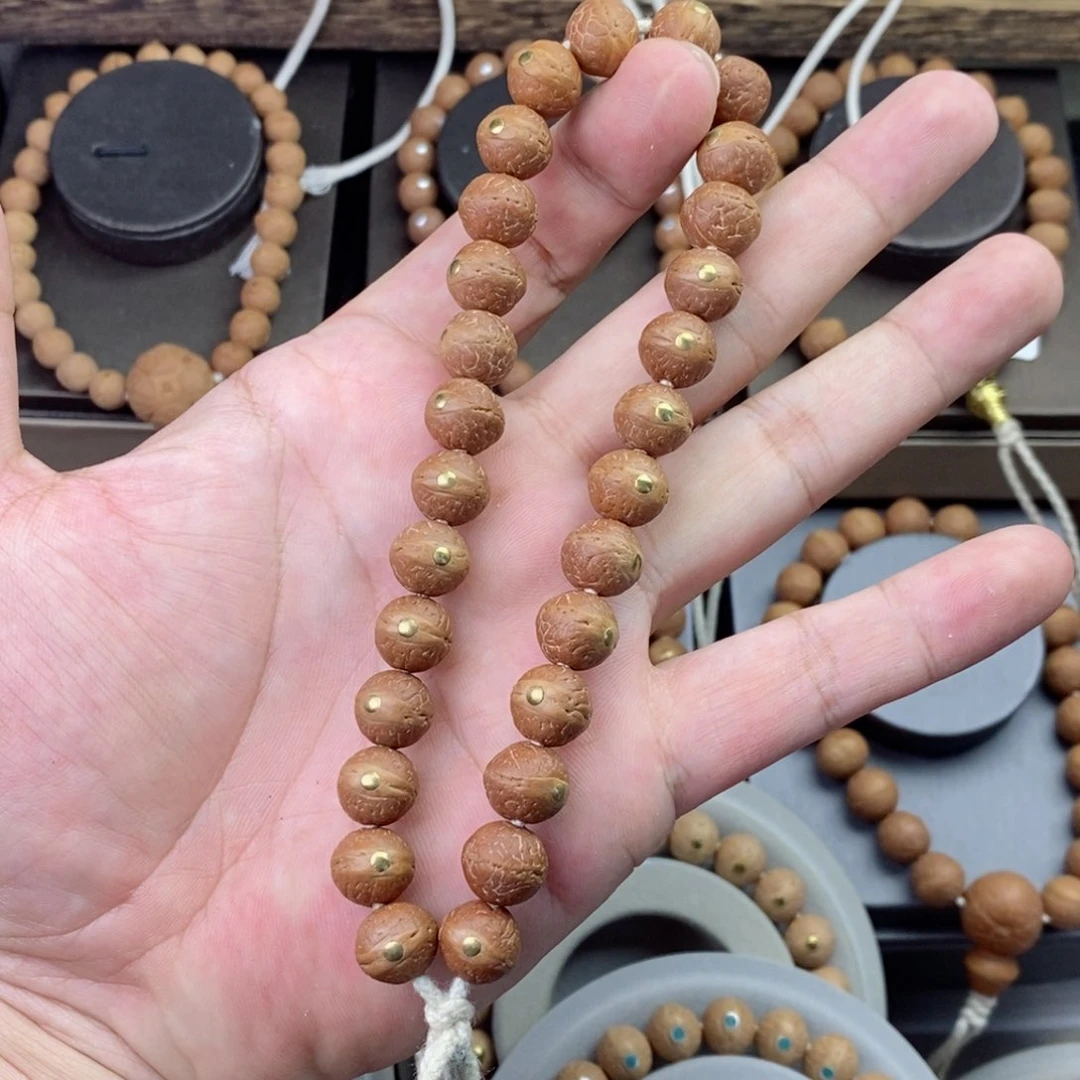 手串凤眼菩提小11mm实心籽铜钉