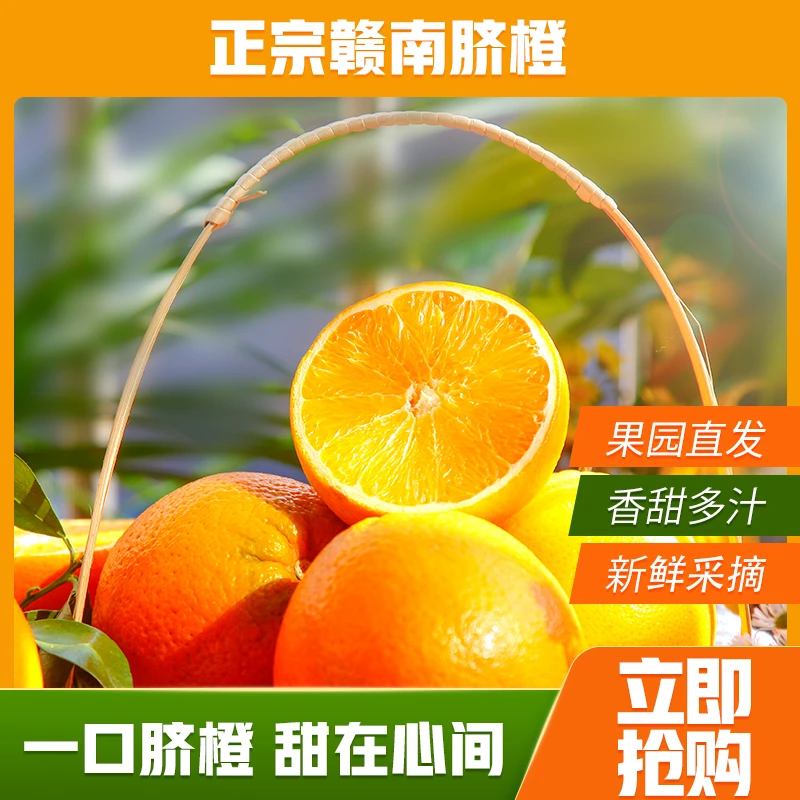 赣南脐橙，精品果，现摘现发，皮薄肉厚橙味十足，京东包邮