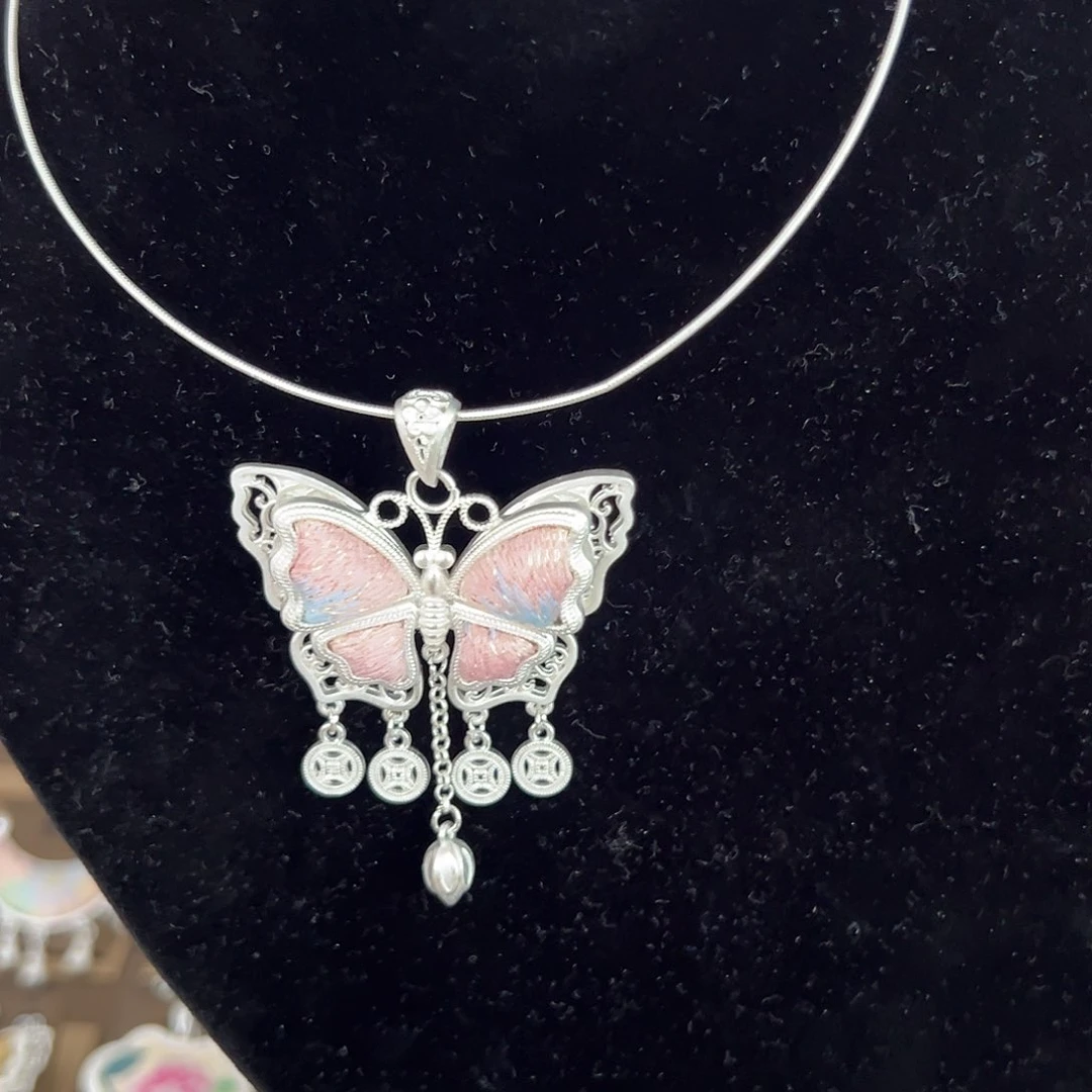 苗绣纯手工吊坠项链