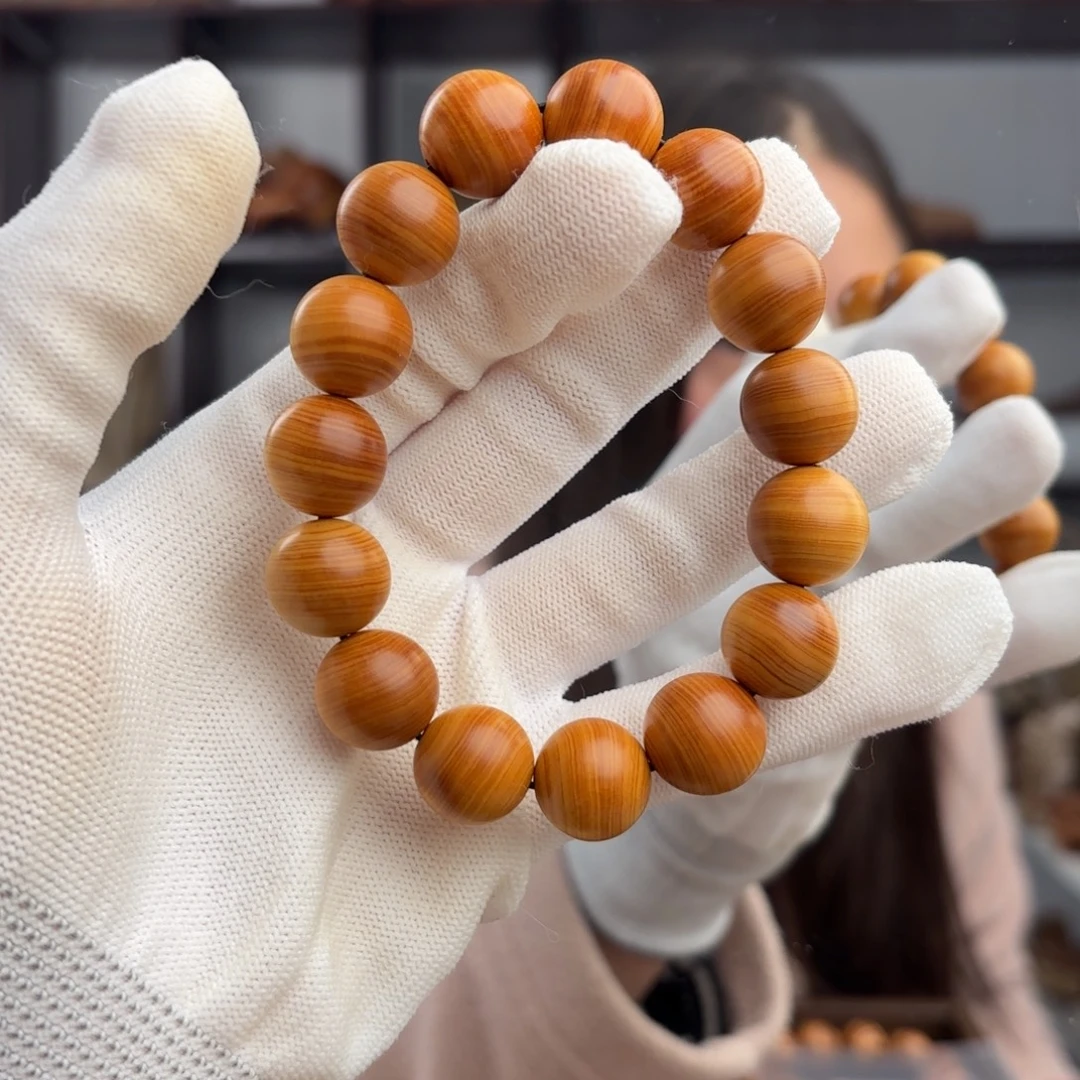 手串/手链柏木（崖柏） 鸡油黄蚕丝1.5五灵脂料 咸香