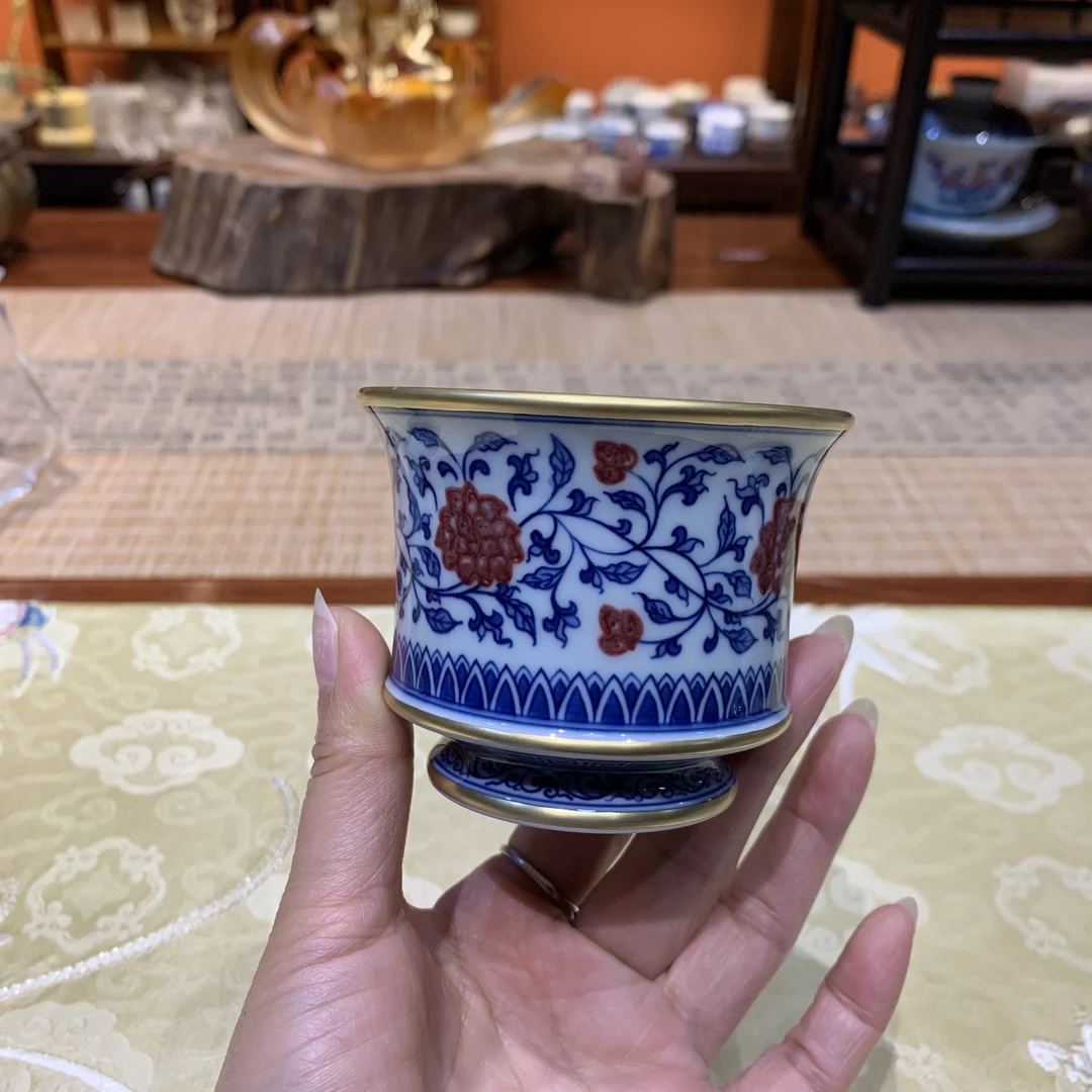 景德镇精工手绘主人杯 手工茶杯陶瓷品茗杯