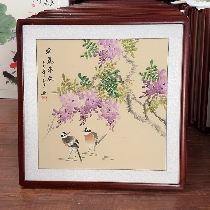 国画带框发货63*63厘米