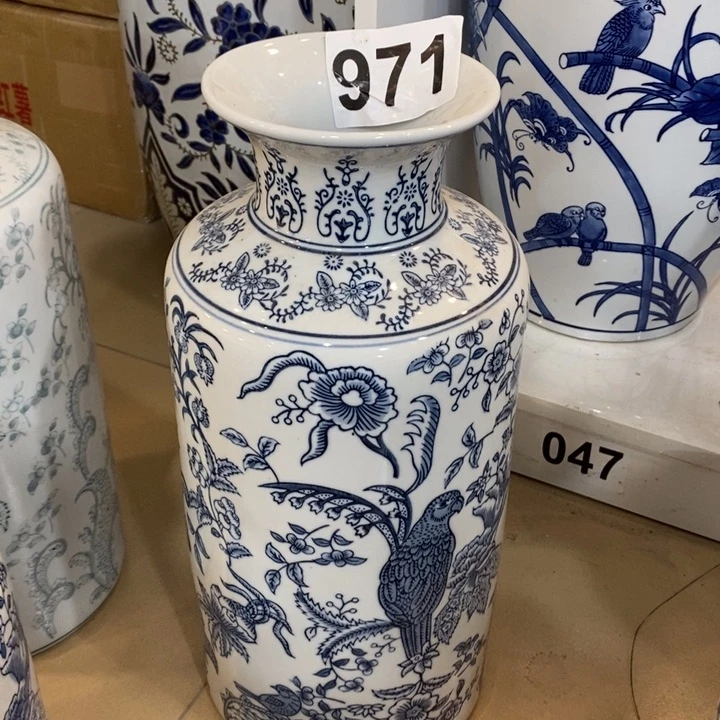【闪购商品】摆件瑞**?青花瓷陶瓷花瓶摆件