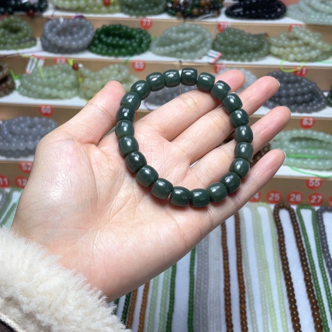 和田玉未镶嵌手链10mm