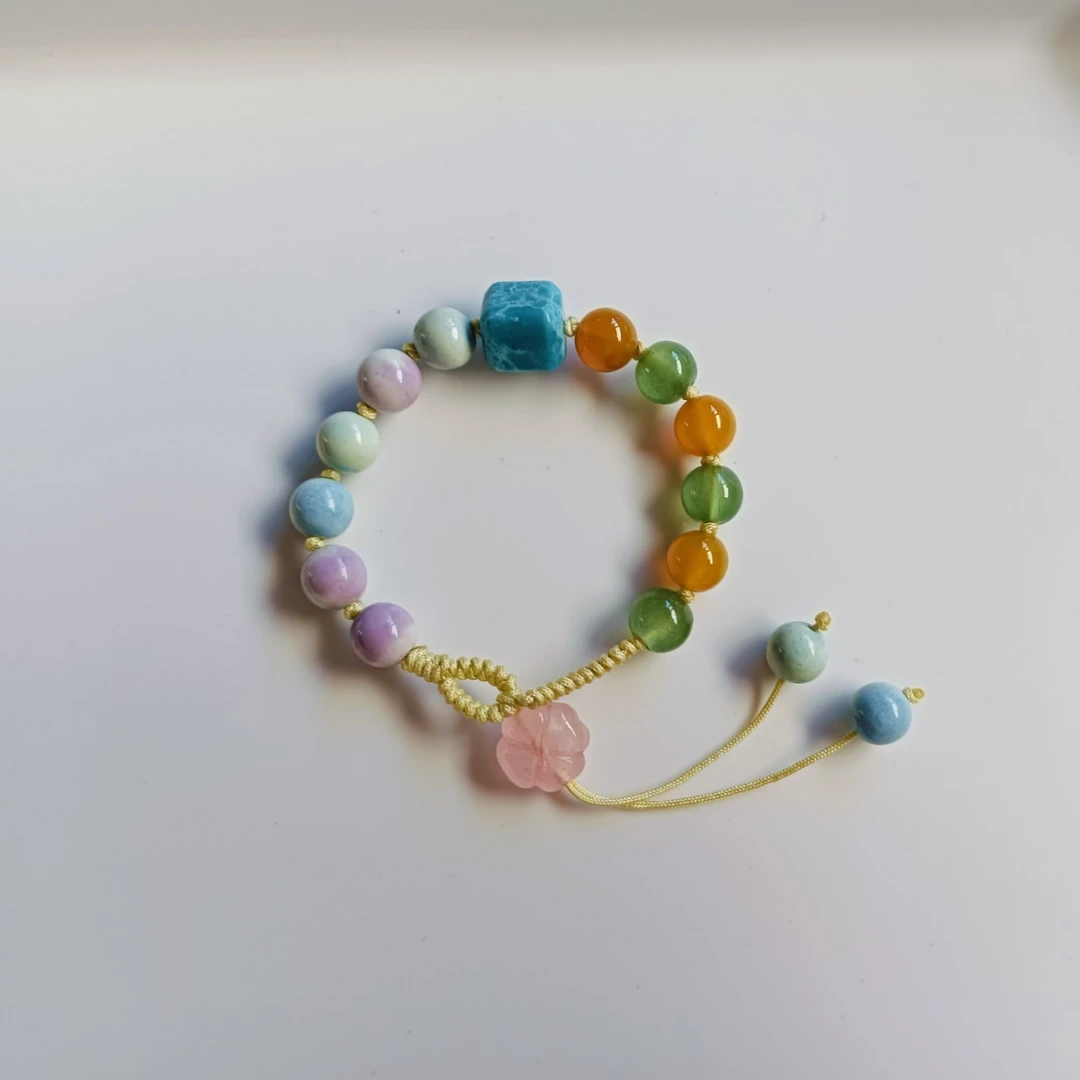 原创小众国风时尚编织手链女款轻奢精美彩色手作简约古风单圈手绳