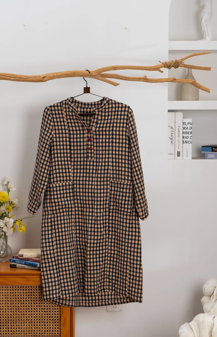 【兰格连衣裙裙】家居服纯棉双层棉纱家居服柔软舒适透气
