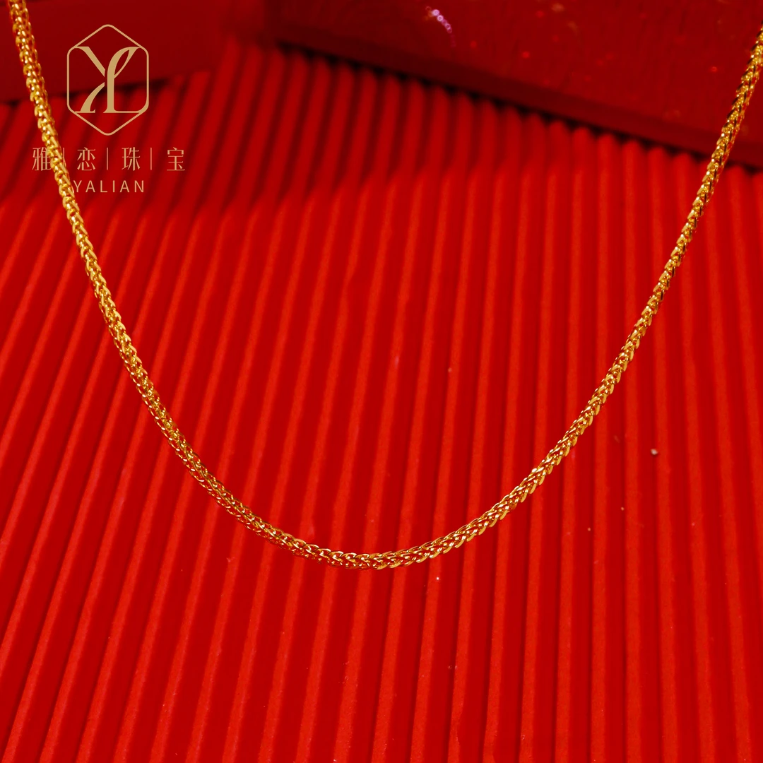 链子足银  足银9999 55cm爱心肖邦链 时尚百搭 女款可调节素链