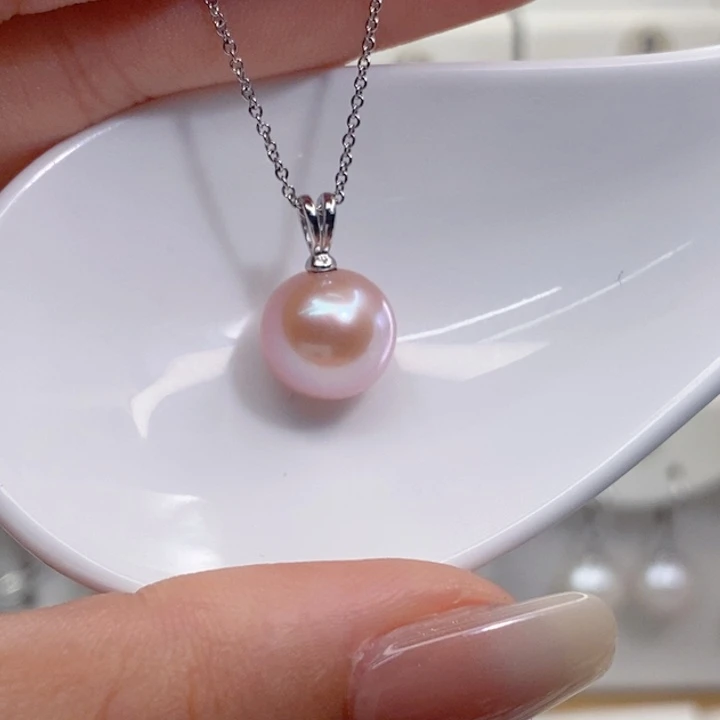 银S925镶嵌淡水珍珠颈饰