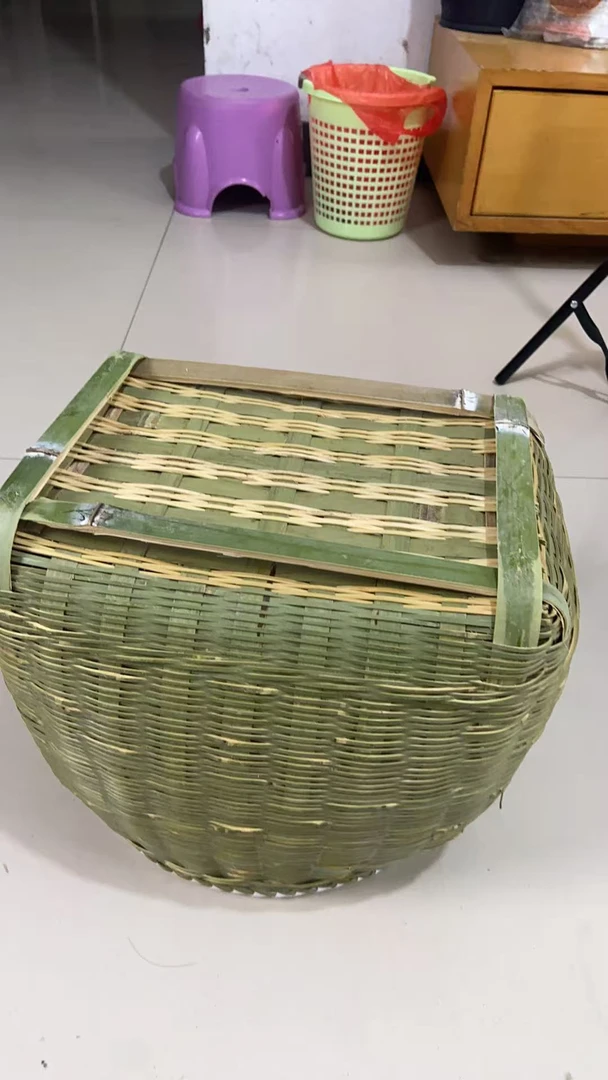 手工竹编鱼篓背篓采茶摘菜采药多用竹篓特色编织竹筐