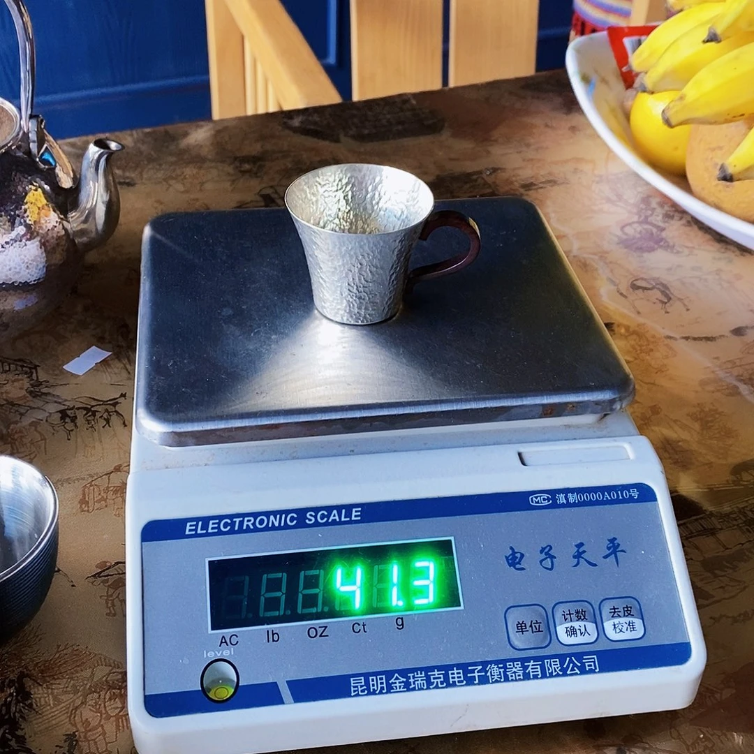 安***呀足银999的小茶杯带小把手