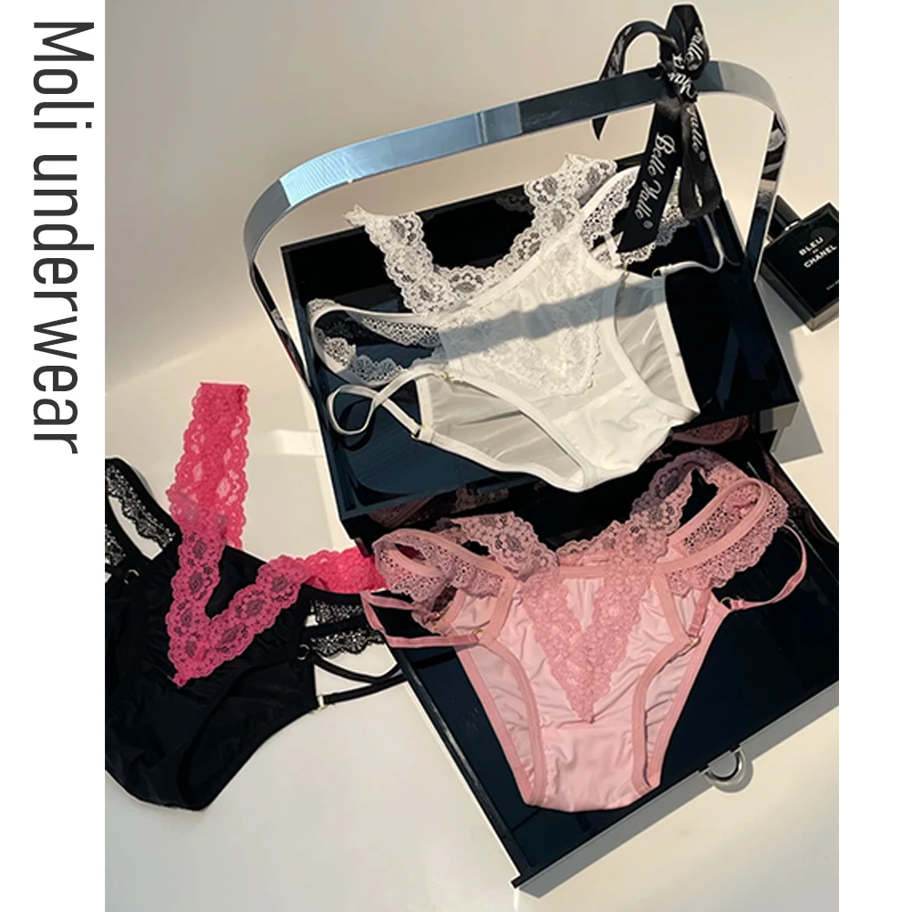 Moli•辣妹细带|女三角内裤低腰镂空透气内裤诱惑无痕波点蕾丝性感