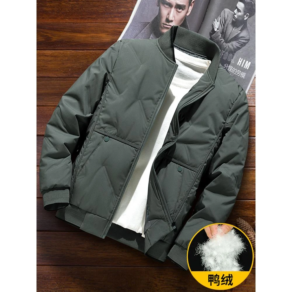 彪博羽绒服男秋冬季加厚保暖棒球服冬天装上衣服帅气短款鸭绒外套