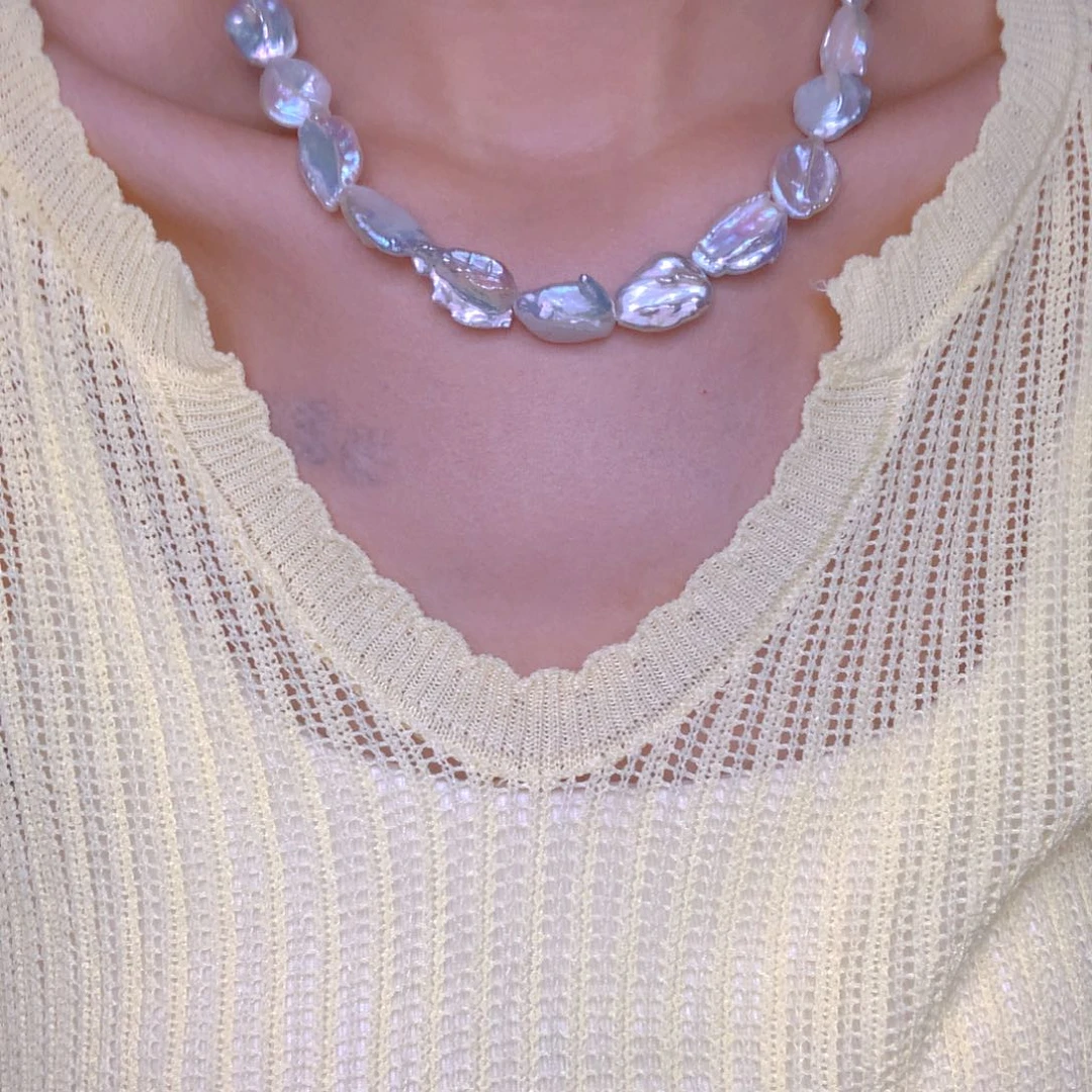 银S925镶嵌耳饰淡水珍珠