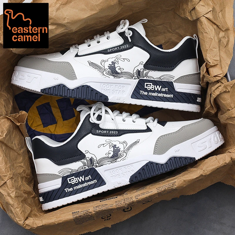 东方骆驼男鞋2025新款秋季青少年休闲增高板鞋百搭防滑运动潮鞋子