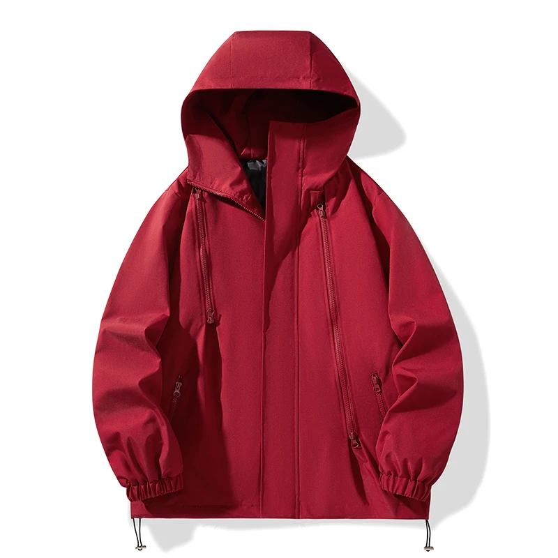 春季宽松双拉链防风户外情侣夹克休闲连帽外套3