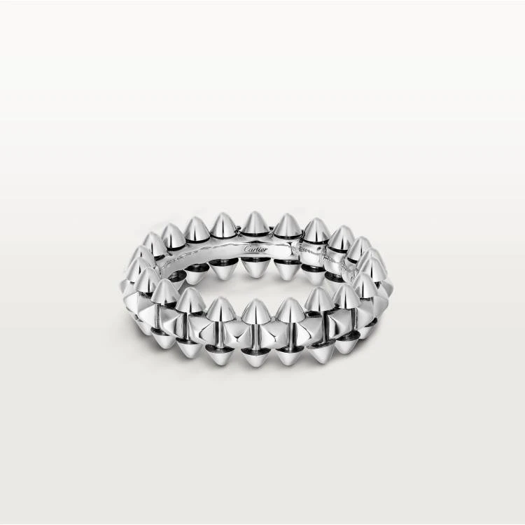 99新 Cartier/卡地亚 CLASH DE 18K白金窄版clash戒指50号 W49321