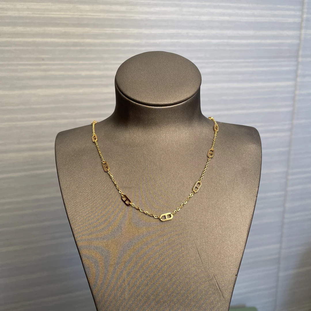 真金纯黄金猪鼻子套链