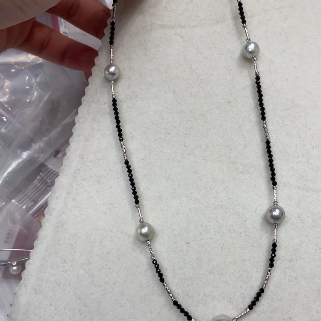 银S925镶嵌项链海水珍珠