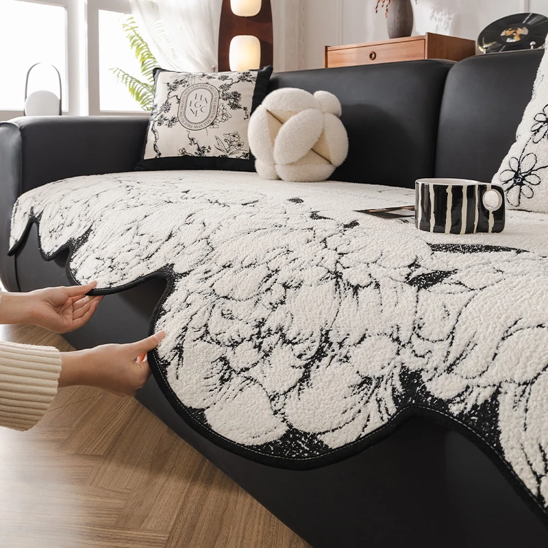 轻奢高级感四季通用沙发垫一片式直排不规则坐垫