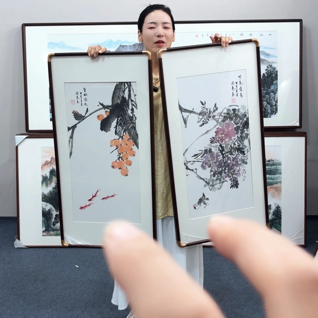 国画手绘作品90×45尺寸