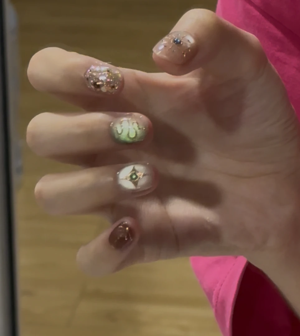 【阿波罗】猫眼设计师 戴小戴美甲纯手工穿戴甲裸猫眼豆豆甲气质