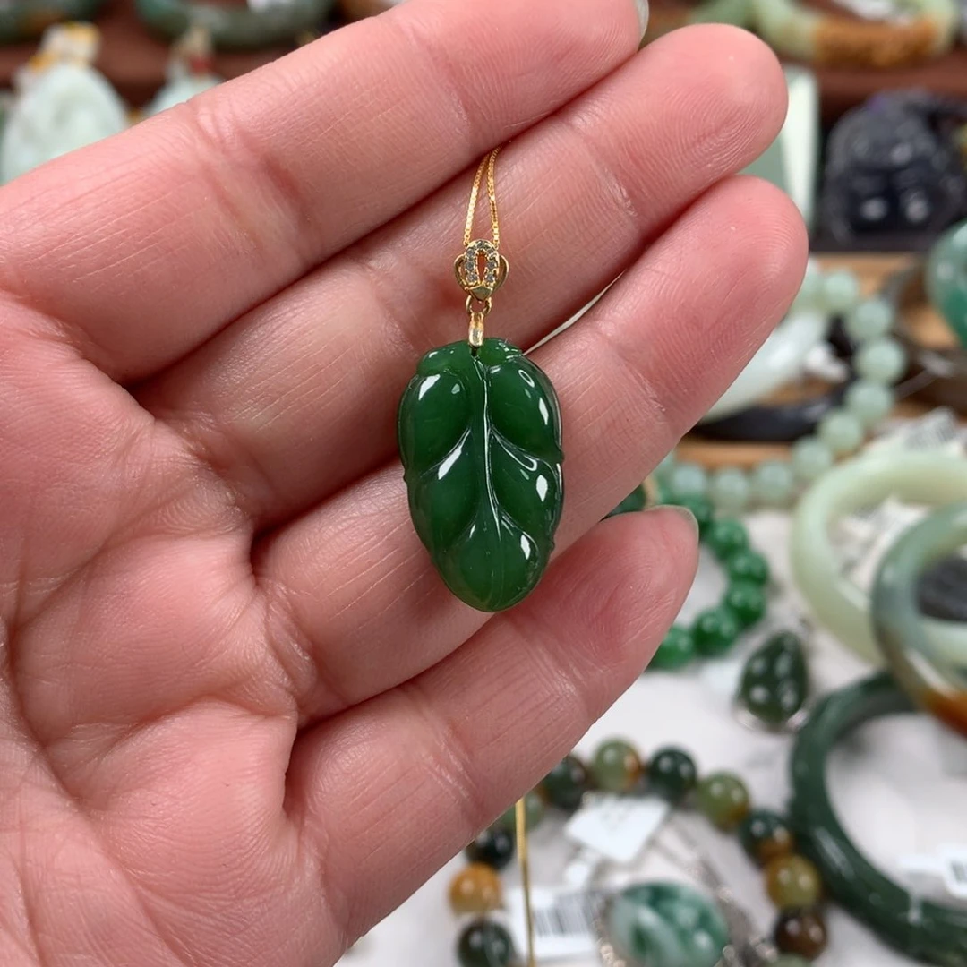 和田玉颈饰银S925镶嵌