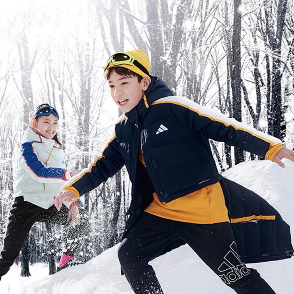 （断码处理）阿迪达斯儿童冬户外运动休闲防风保暖中长羽绒服GG3703