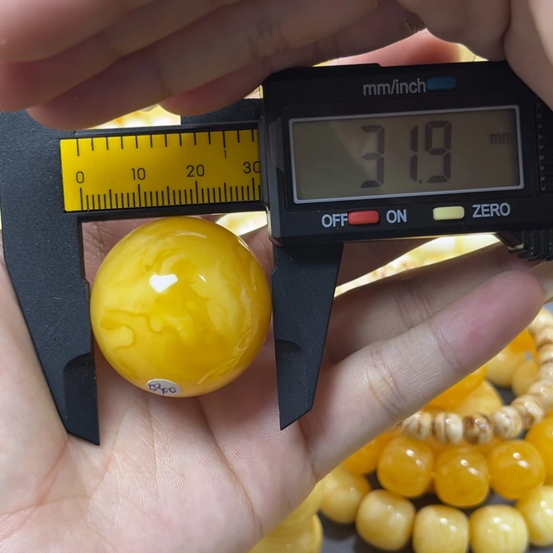 琥珀未镶嵌手串单珠圆珠