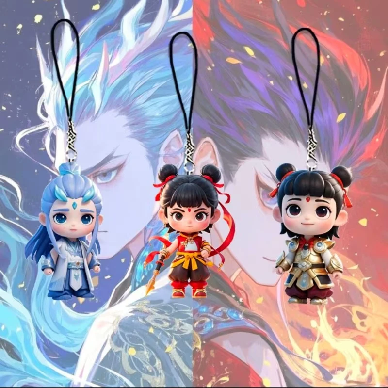 哪吒闹东海2卡通动漫手机链藕饼书包饰品哪吒春游出行衣服