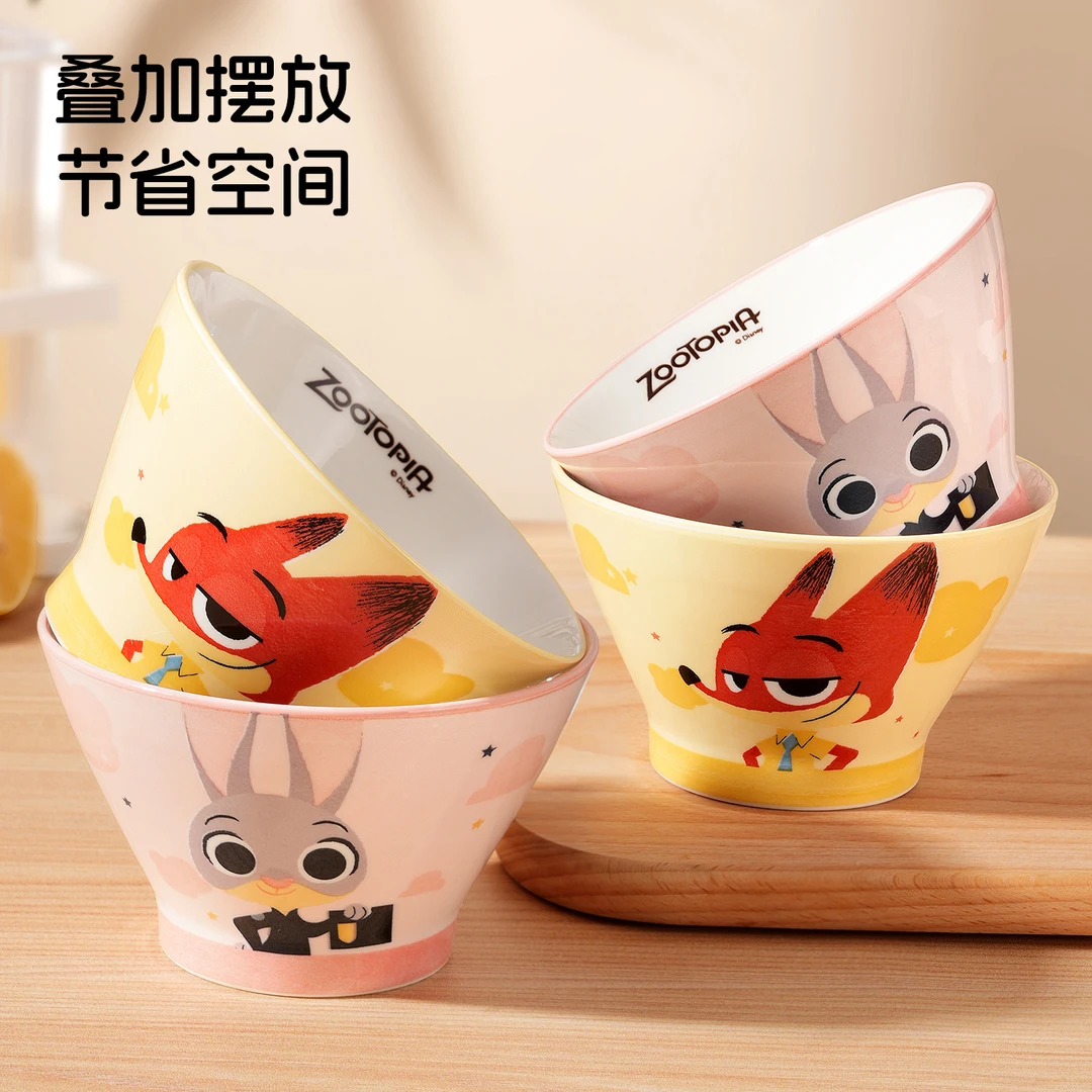 迪士尼正版日式斗笠5英寸面碗疯狂动物城纪念品家用可爱米饭碗