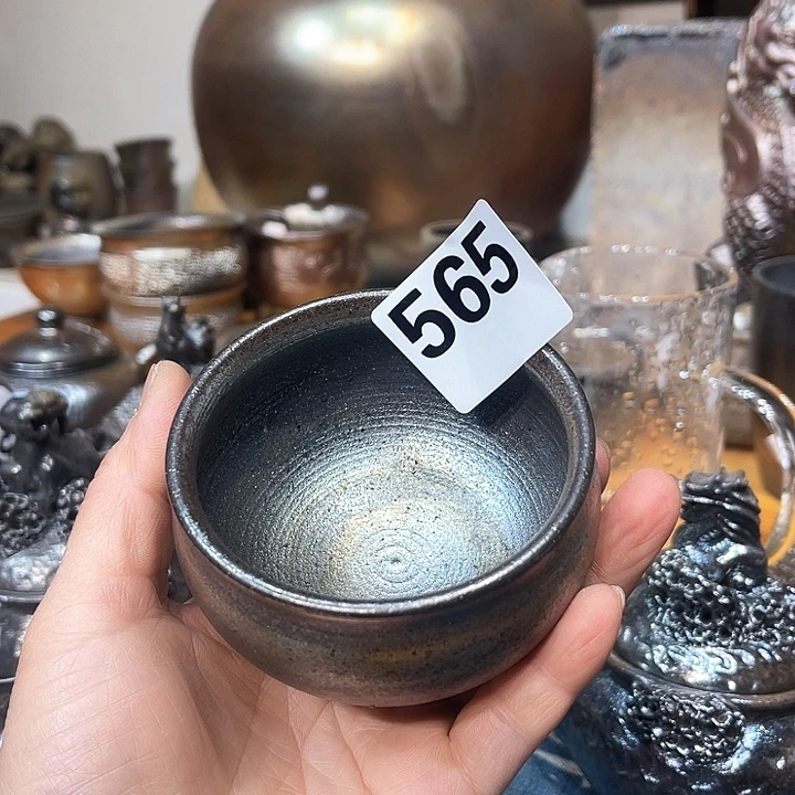 杯?*董高温柴烧陶泥主人杯