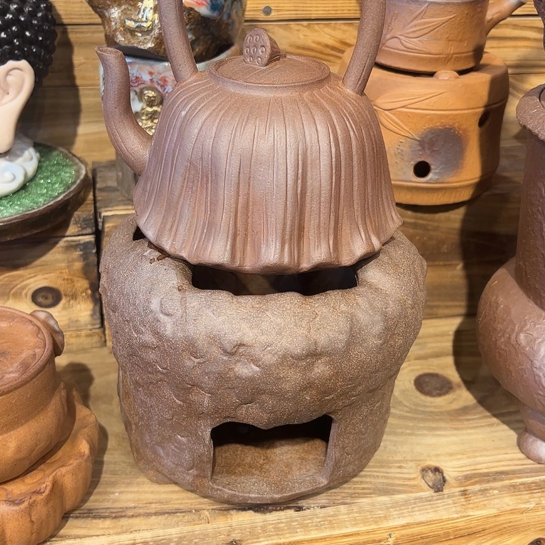 可以养的粗陶原矿老岩泥茶器