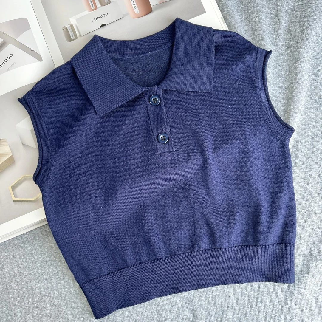 【亲子翻领无袖衫 小洛妈咪】婴儿男女童翻领无袖衫夏装宝宝夏季E2