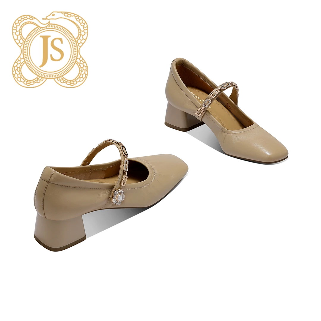 已开价，6920D5562百搭复古法式高跟时尚欧美方头粗跟玛丽珍单鞋