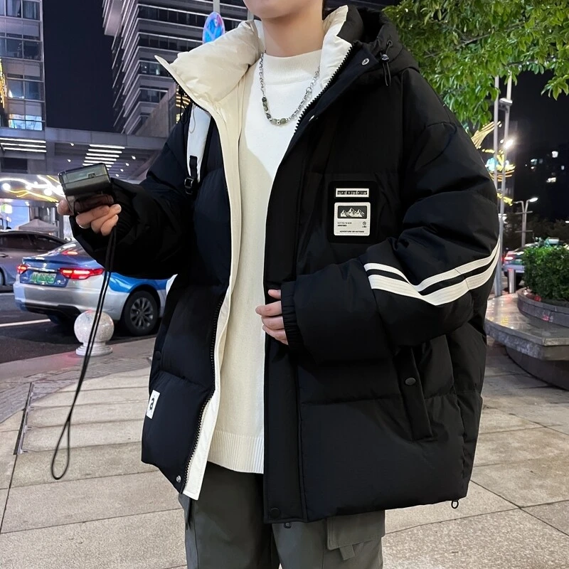 2024青少年冬季新款羽绒服男士连帽保暖衣服韩版冬装外套时尚休闲
